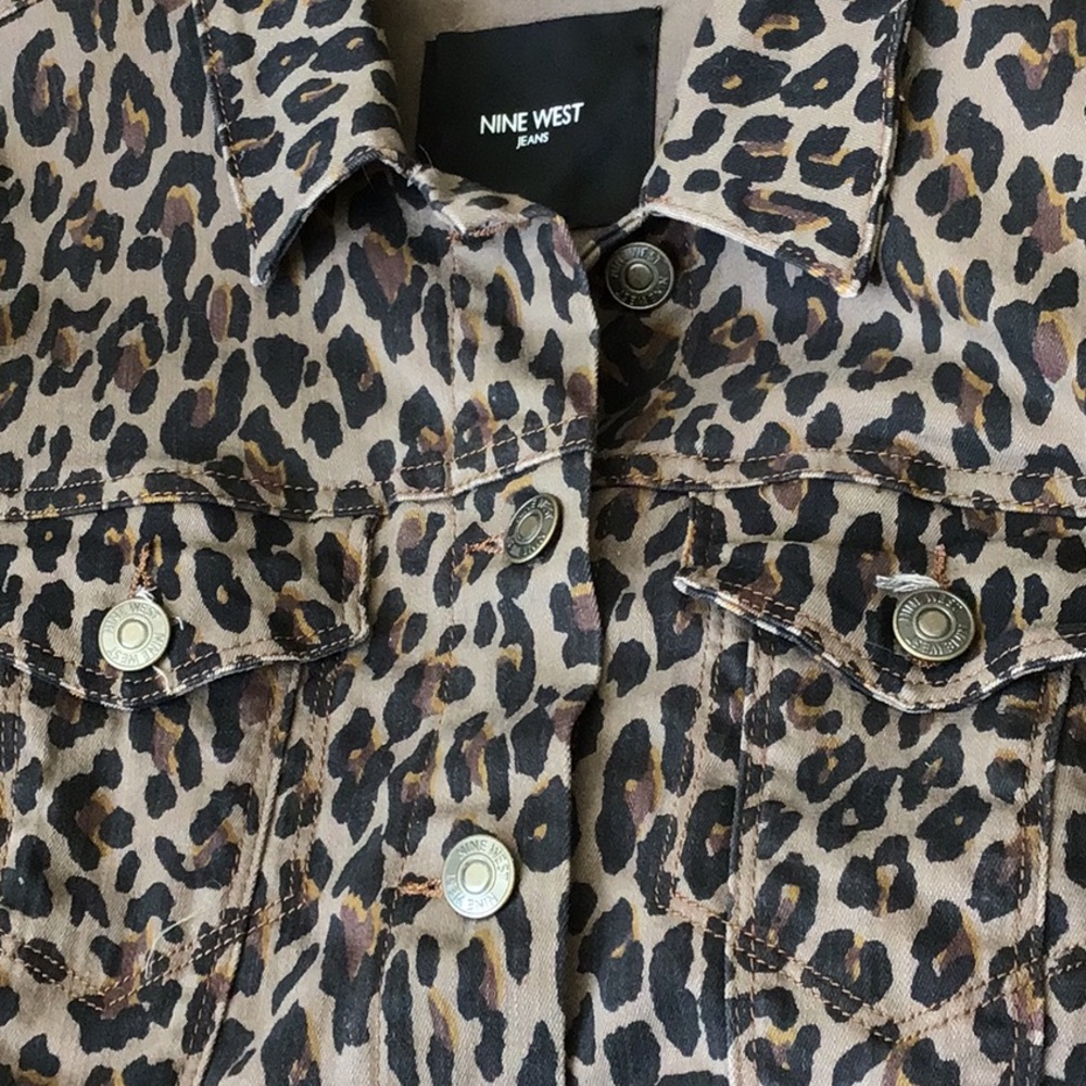 Nine West Leopard print heavy cotton jacket coat